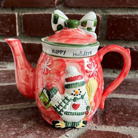 Panware Happy Holidays Snowman Decorative Home Essentials Teapot - Picture 1 of 5
